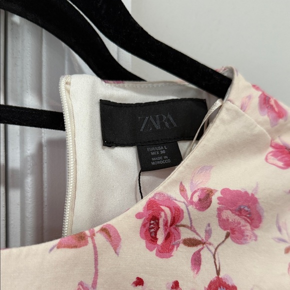 Poplin Zara flora dress size L - Picture 3 of 8